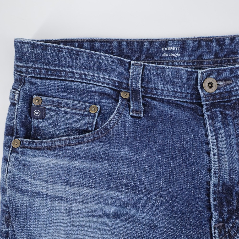 AG Adriano Goldschmied Everett Slim Straight Jeans Blue Mens 32x34